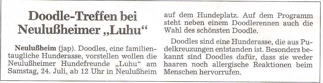 Doodletreffen Zeitungsberichte 