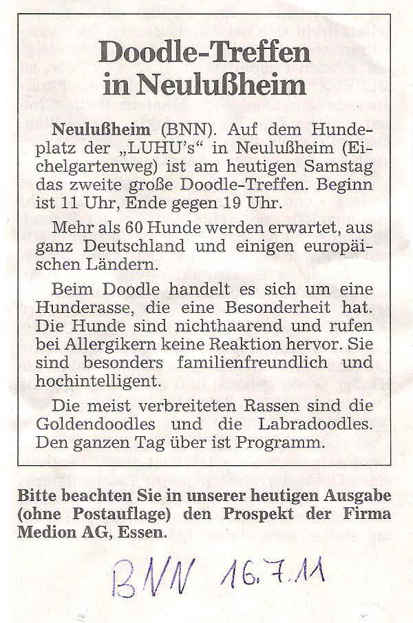 Zeitungsartikel BNN